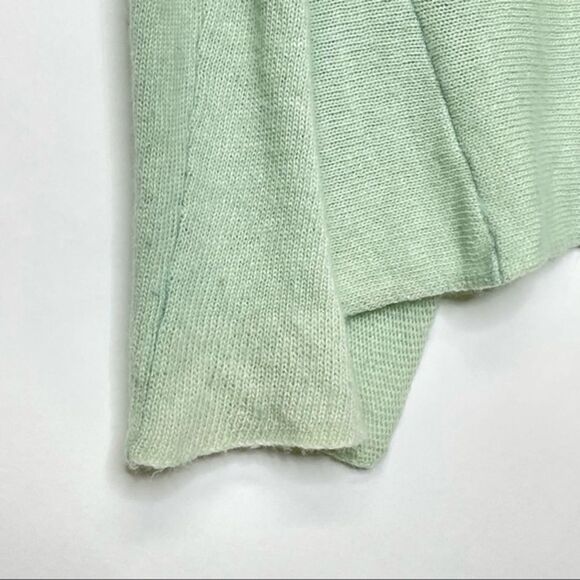 Anthropologie Moth Open Front Cardigan Angora Wool Blend Green Small - Picture 4 of 9
